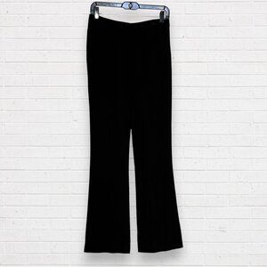 GIVENCHY Paris Womens Black Flat Front Viscose Straight Leg Trouser Pants 36